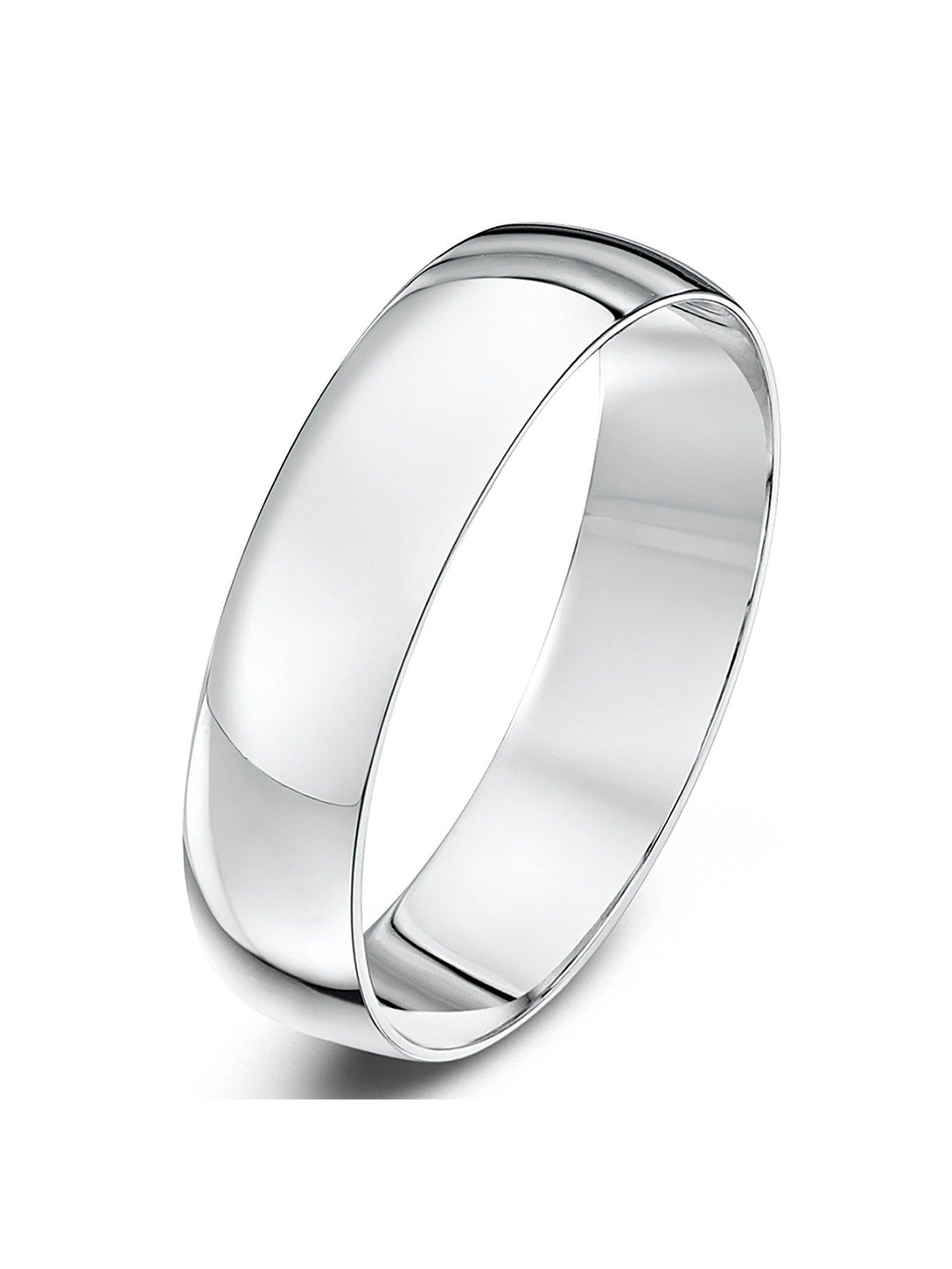 Product photograph of Love Gold 9ct White Gold Personalised Band Wedding from very.co.uk