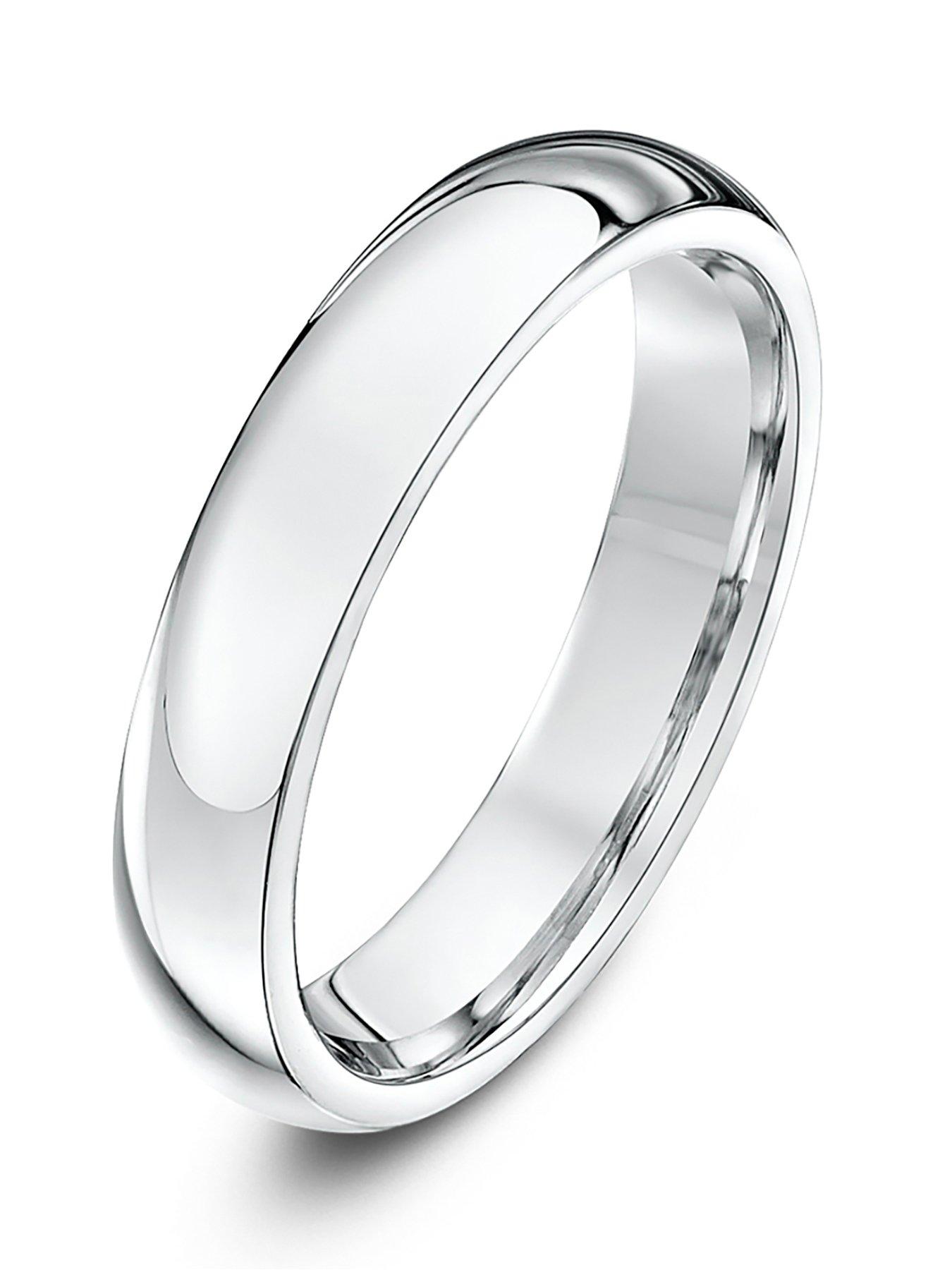 Image 6 of 6 of The Love Collection Personalised 925 Sterling Silver Wedding Band 4mm