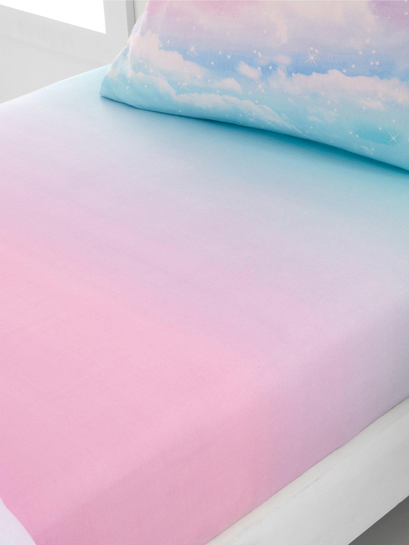 undefined Ombre Rainbow Clouds Fitted Sheet - Multi