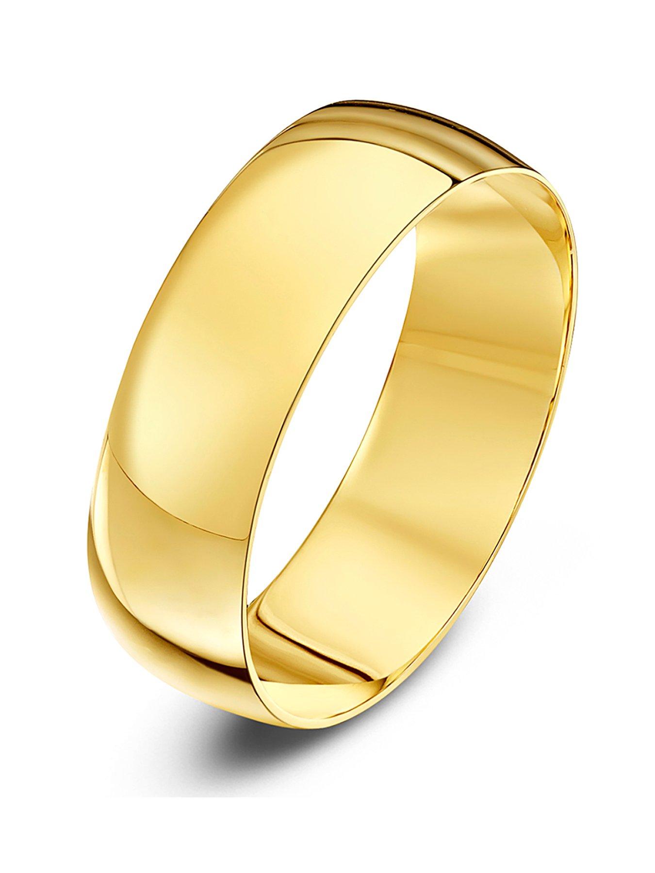 The Love Collection Personalised 9ct Yellow Gold D Shape Wed