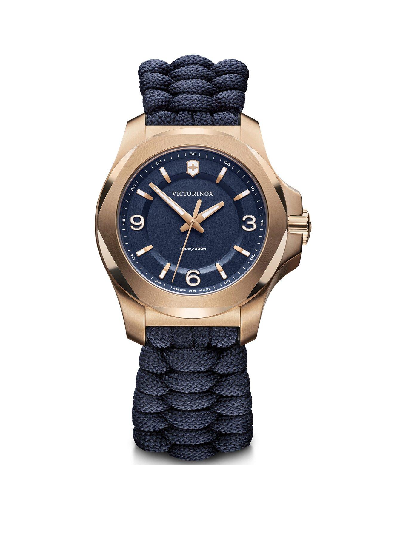 Victorinox I.N.O.X. V  Blue and Rose Gold Stainless Steel Swiss Made Watch