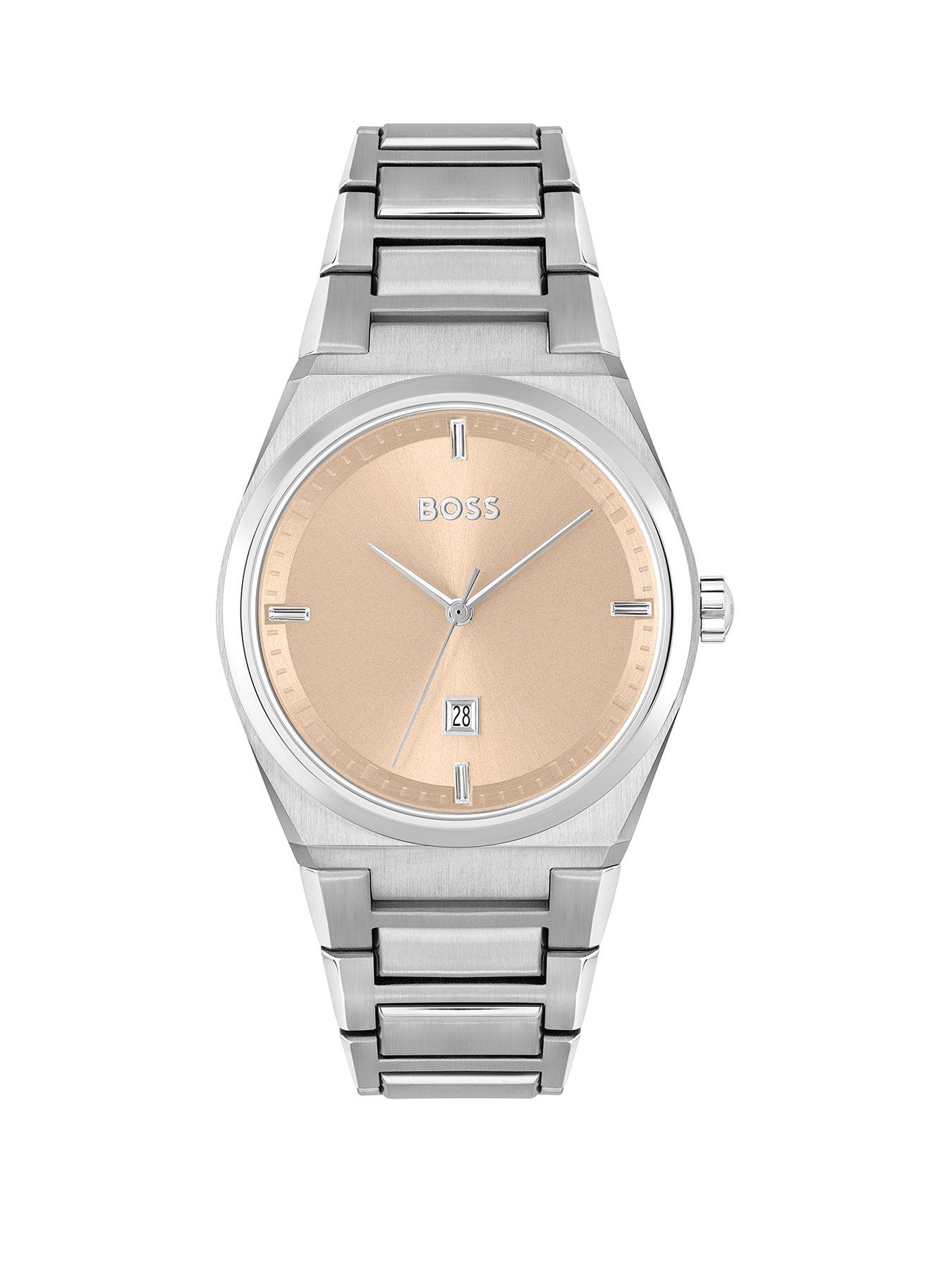 Product photograph of Boss Ladies Boss Steer Stainless Steel Bracelet Watch from very.co.uk