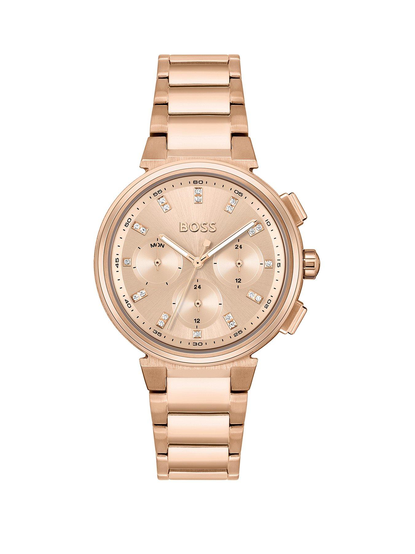 BOSS Ladies BOSS One Carnation Gold Bracelet Watch | Very.co.uk