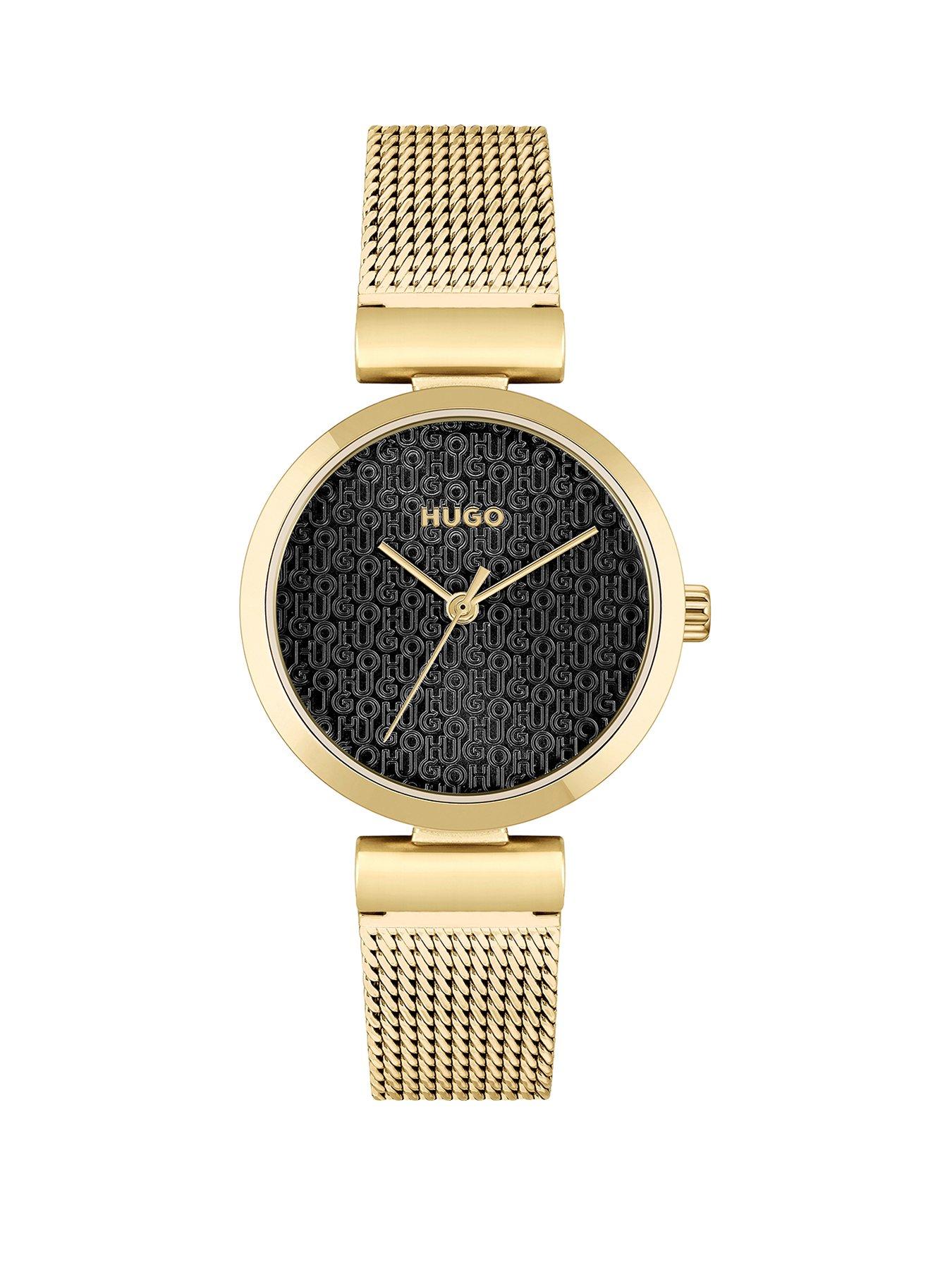 HUGO Ladies HUGO SWEET Light Yellow Gold Mesh Bracelet Watch