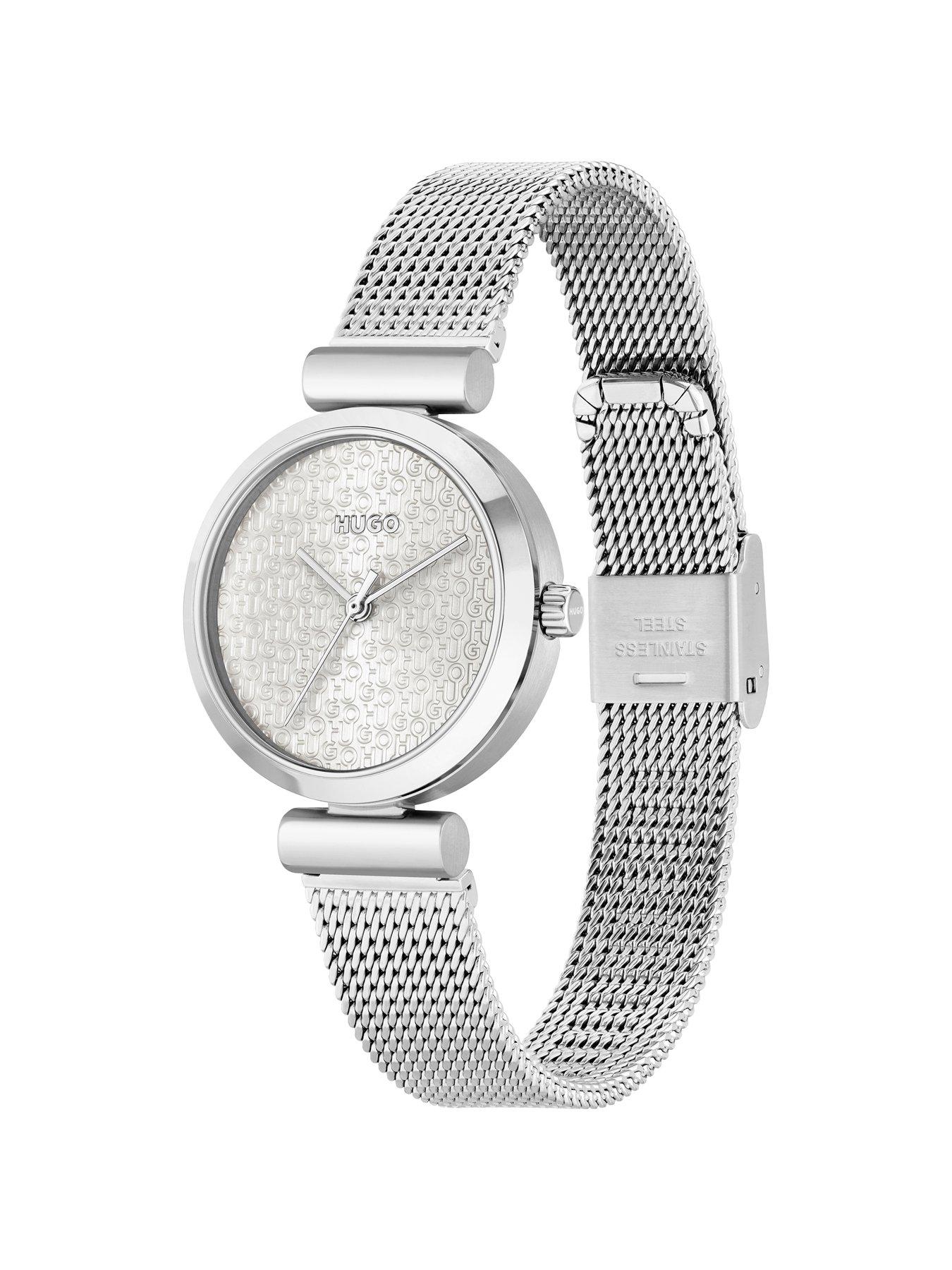 HUGO Ladies HUGO #SWEET Stainless Steel Mesh Bracelet Watch | very