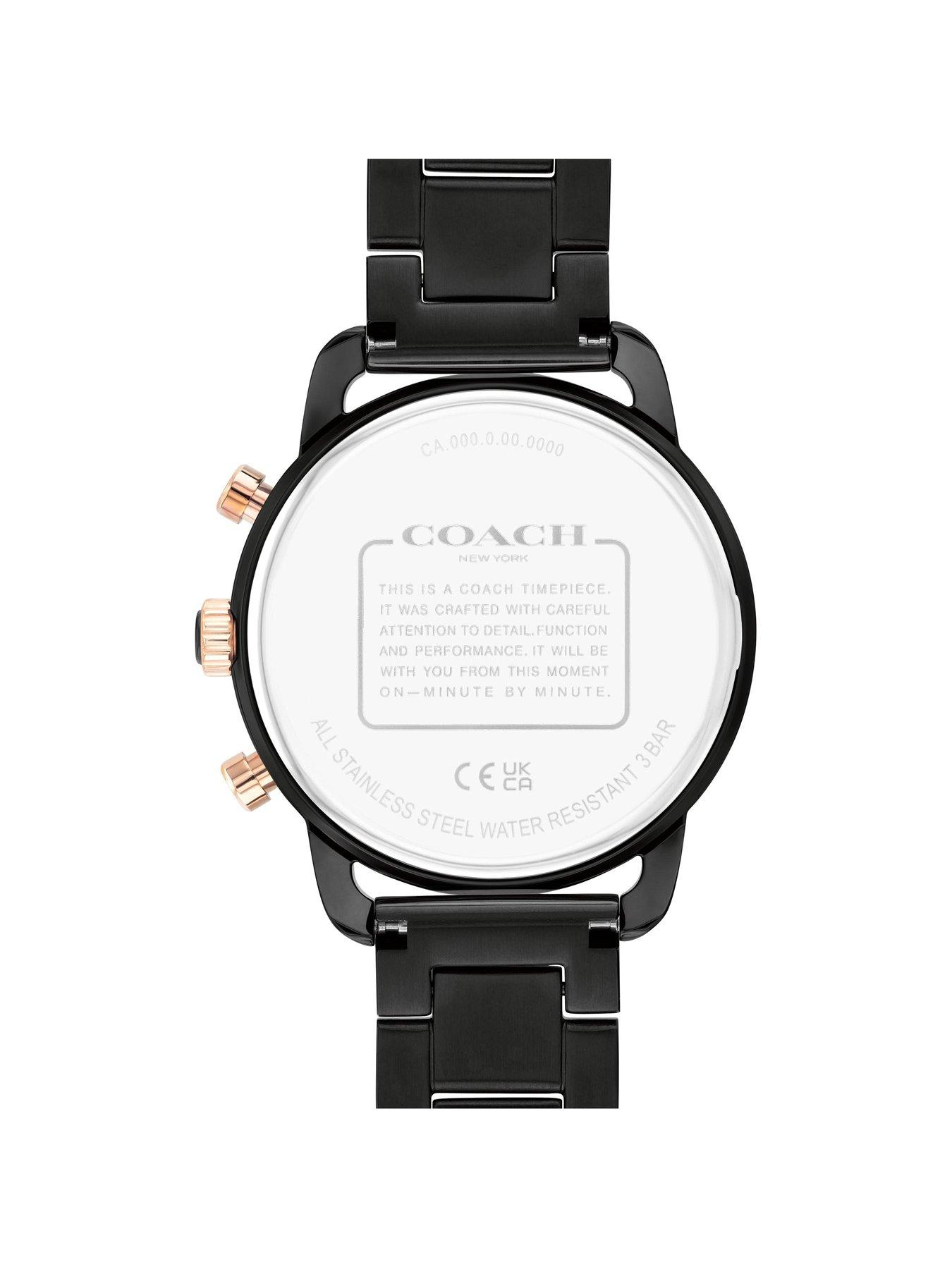 COACH Ladies IP Black Chronograph Watch very