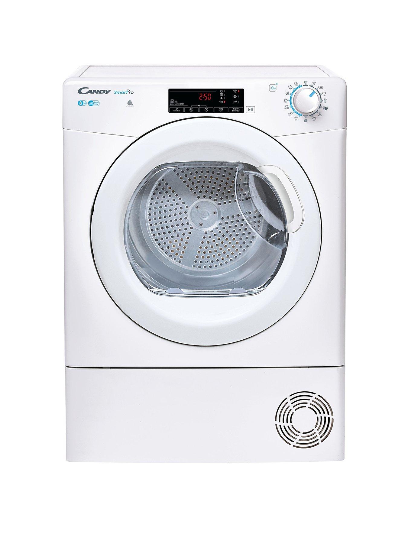Product photograph of Candy Csoec8tbg 8kg Capacity Freestanding Condenser Tumble Dryer Sensor Dry Smart Enabled 14 Programmes - White from very.co.uk