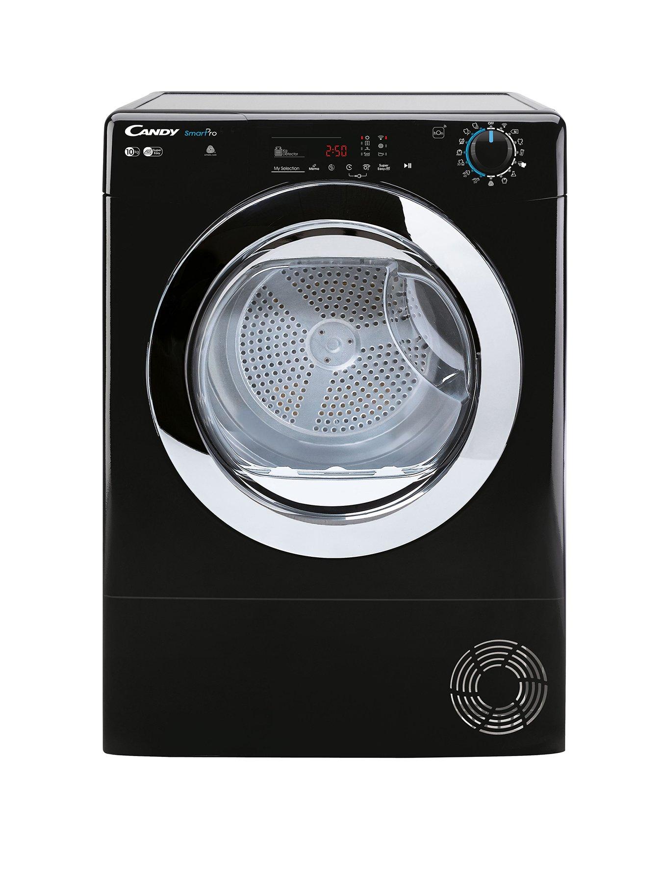 Product photograph of Candy Csoec10dcgb0 10kg Freestanding Condenser Tumble Dryer Sensor Dry Wifi Connectivity - Black from very.co.uk