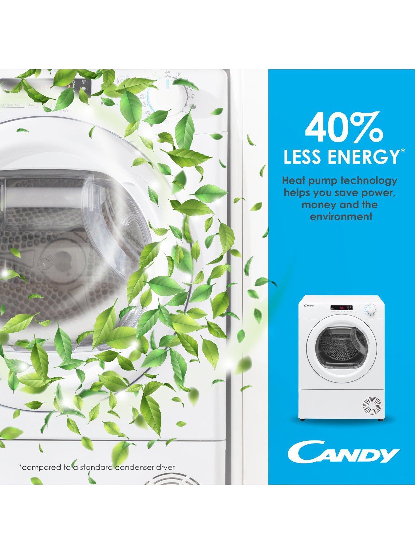 Candy Smart Pro Csoe H9a2de 80 9kg Heat Pump Tumble Dryer A Rated With Wi Fi Connectivity 9370