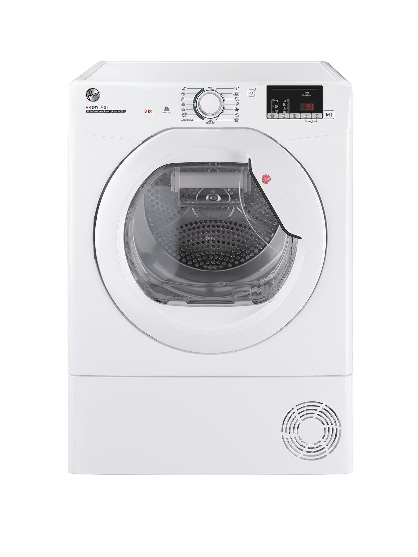 Product photograph of Hoover Hleh8a2de Freestanding Heat Pump Tumble Dryer A 8 Kg Load - White from very.co.uk