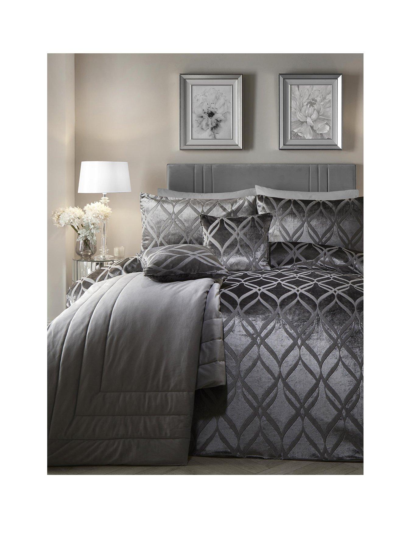 Soiree Belfort Jacquard Duvet Cover Set - Grey