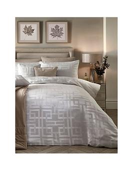 Product photograph of Soiree Bardon Jacquard Duvet Cover Set Ivory - Sk from very.co.uk