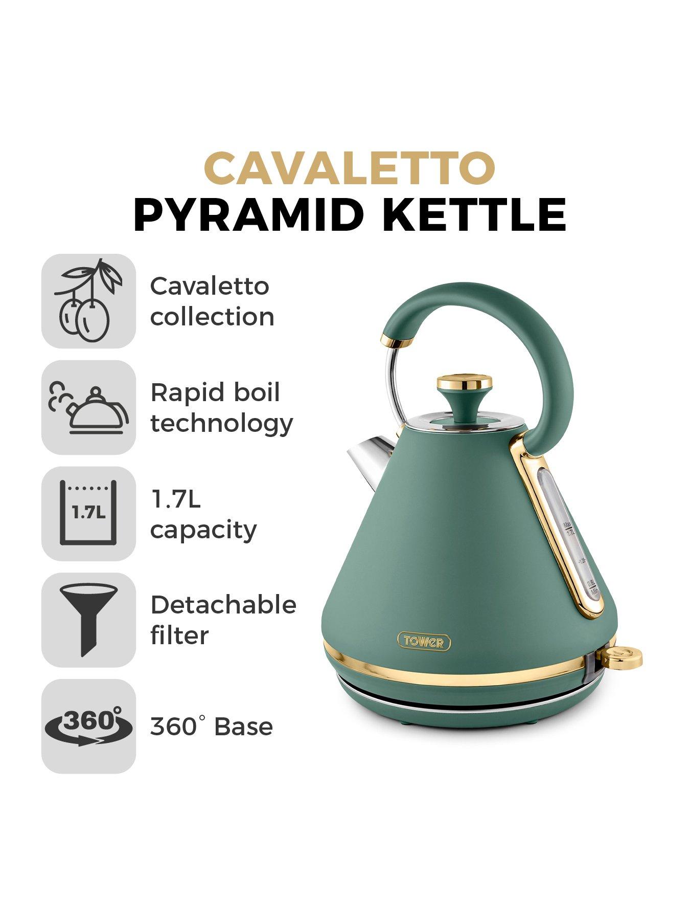 Tower Cavaletto 1.7L 3kW Pyramid Kettle Jade very.co.uk