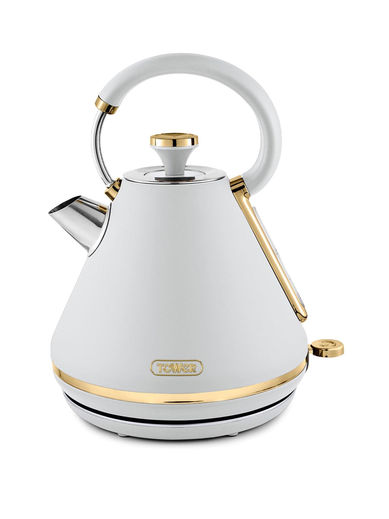 Product photograph of Tower Cavaletto 1 7l 3kw Pyramid Kettle - Optic White from very.co.uk