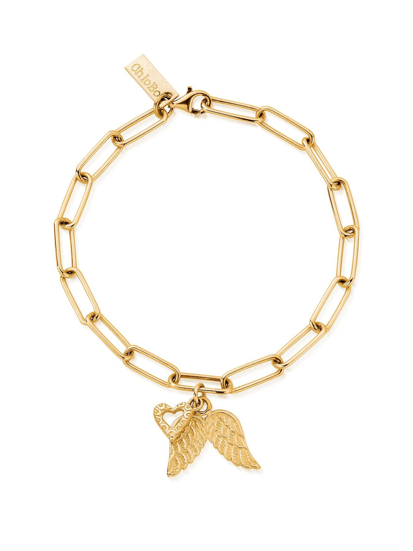 Product photograph of Chlobo Gold Link Chain Love And Guidance Bracelet from very.co.uk