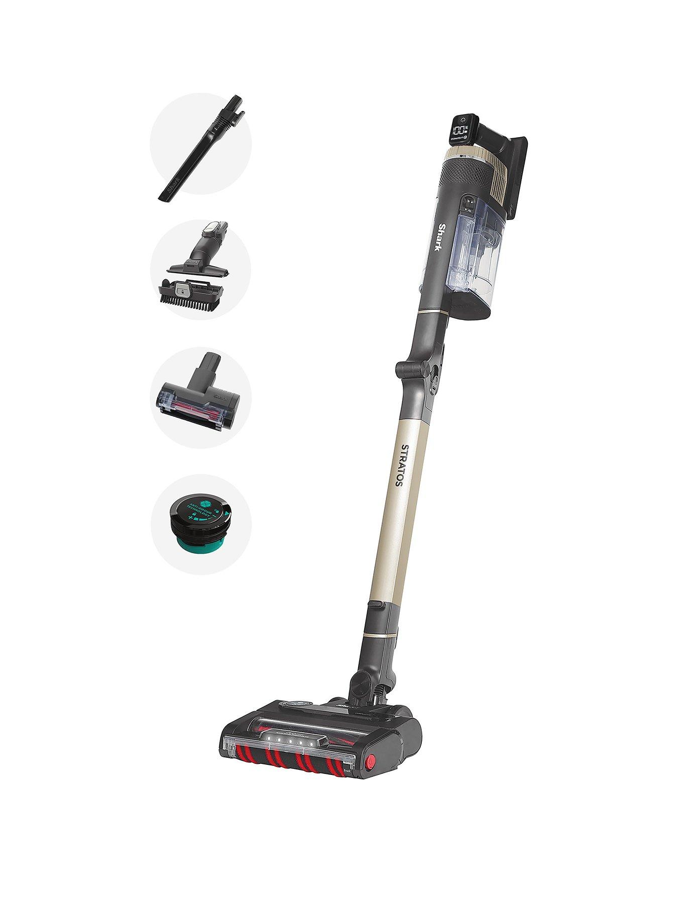 Product photograph of Shark Stratos Cordless Stick Vacuum Cleaner With Anti Hair-wrap Powerfins Technology And Flexology With Pet Brush 60 Mins - Iz400ukt from very.co.uk