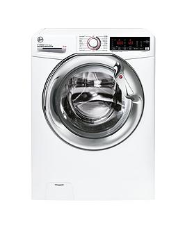 Hoover H-Wash 300 H3Ws69Tamce 9Kg Load, 1600 Spin Freestanding Washing Machine, Chrome Door, Wifi Connected - White