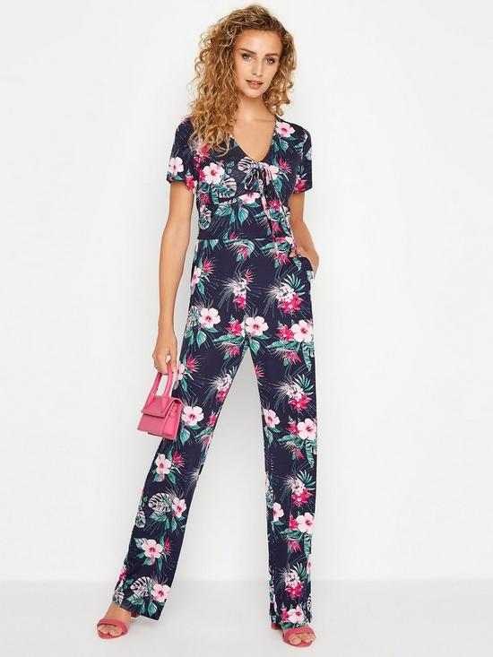 front image of long-tall-sally-tropical-floral-jumpsuit