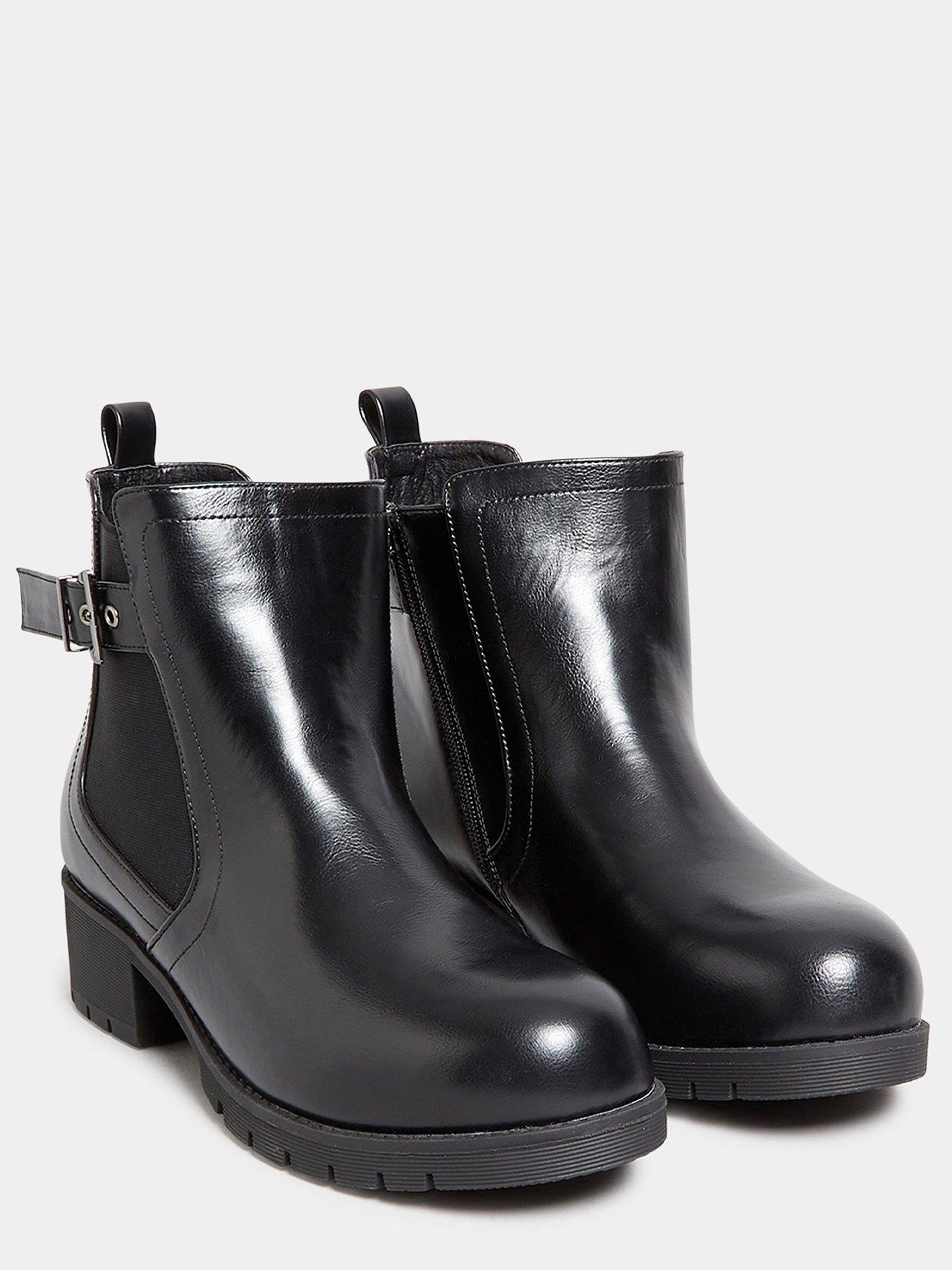 Extra wide fit store black ankle boots