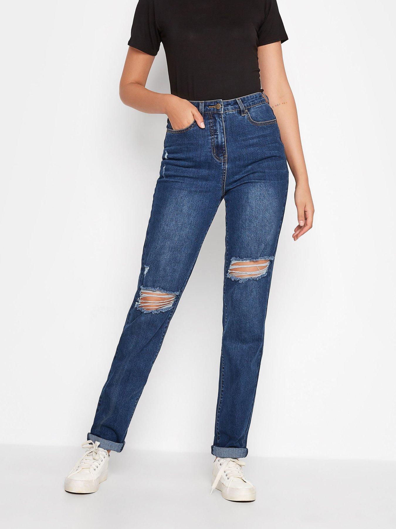 Long Tall Sally Una Mom Jean Distressed Blue Very