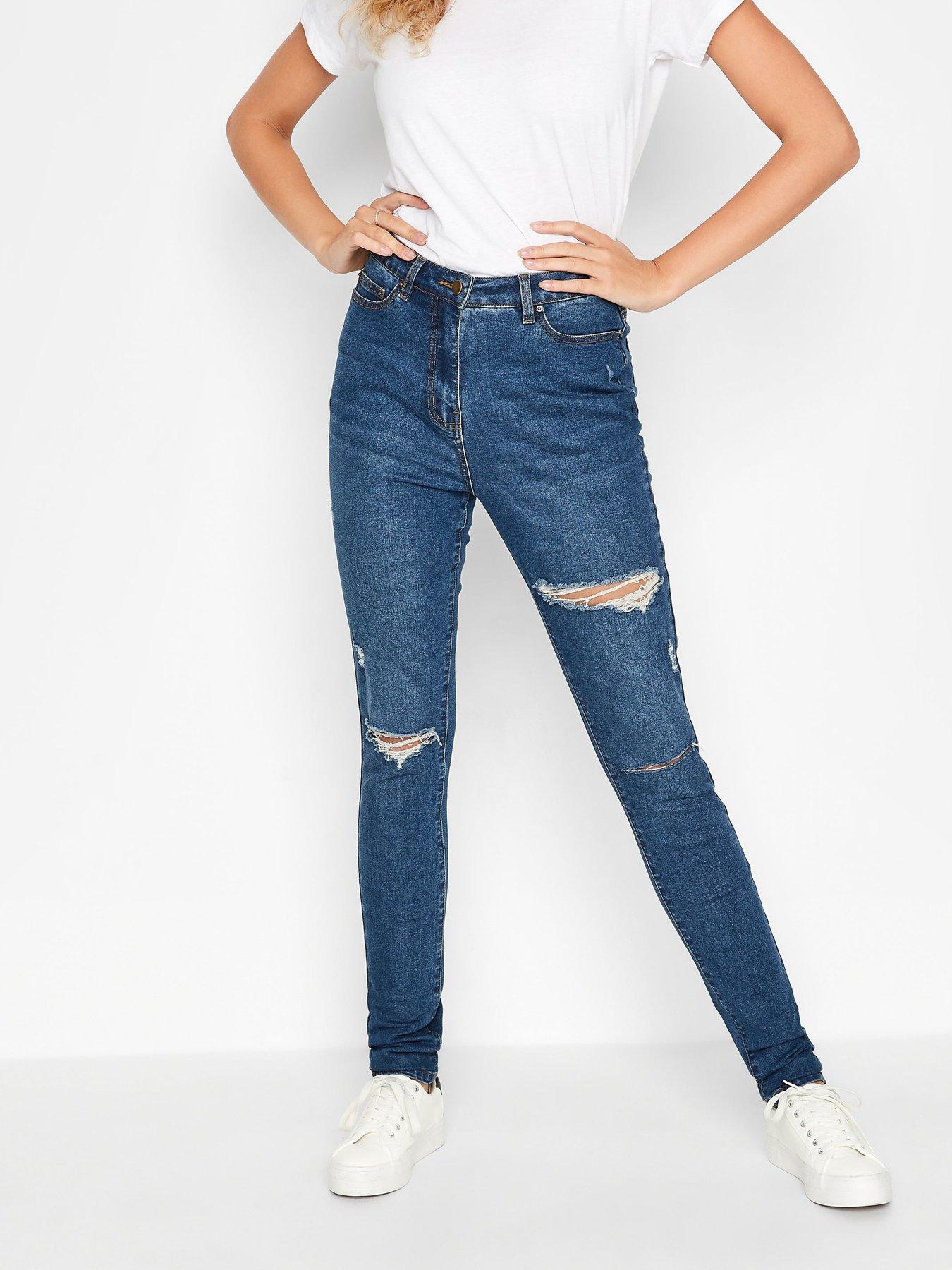 Long Tall Sally Ava Skinny Distressed Jean Mid Blue Very