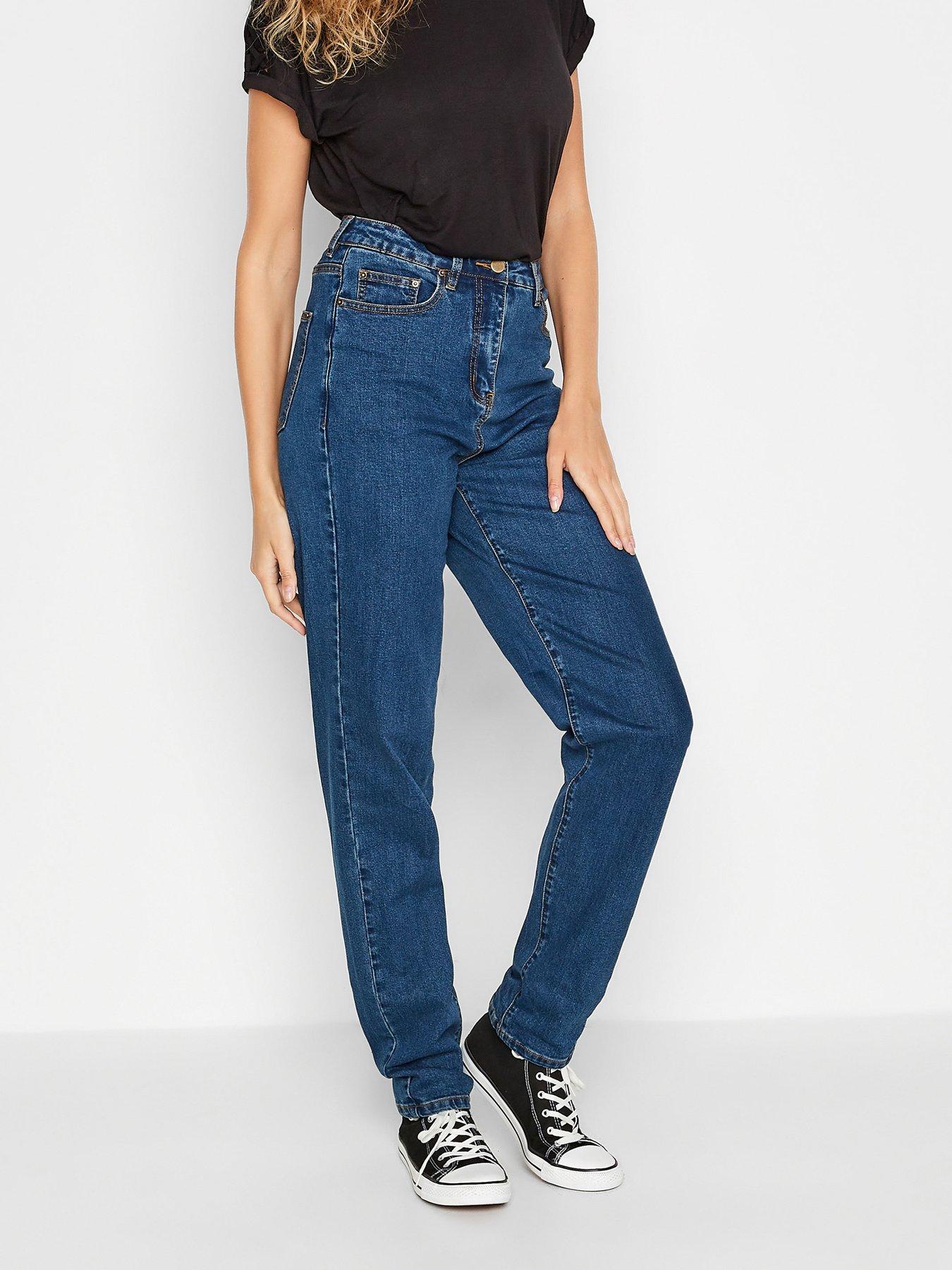 undefined Ladies Una Mom Jean Washed Indigo34in - Blue
