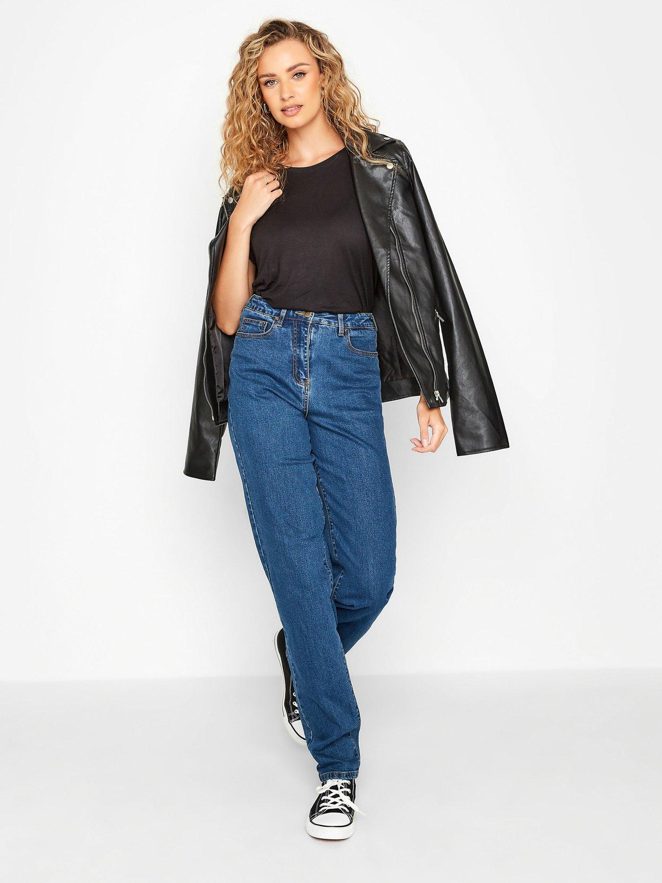 Long Tall Sally Ladies Una Mom Jean Washed Indigo34in Blue Very