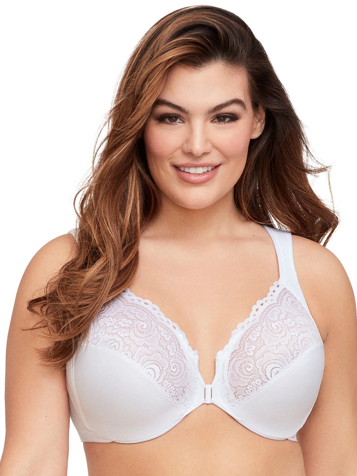 Glamorise Wonderwire Front Close Stretch Lace Bra