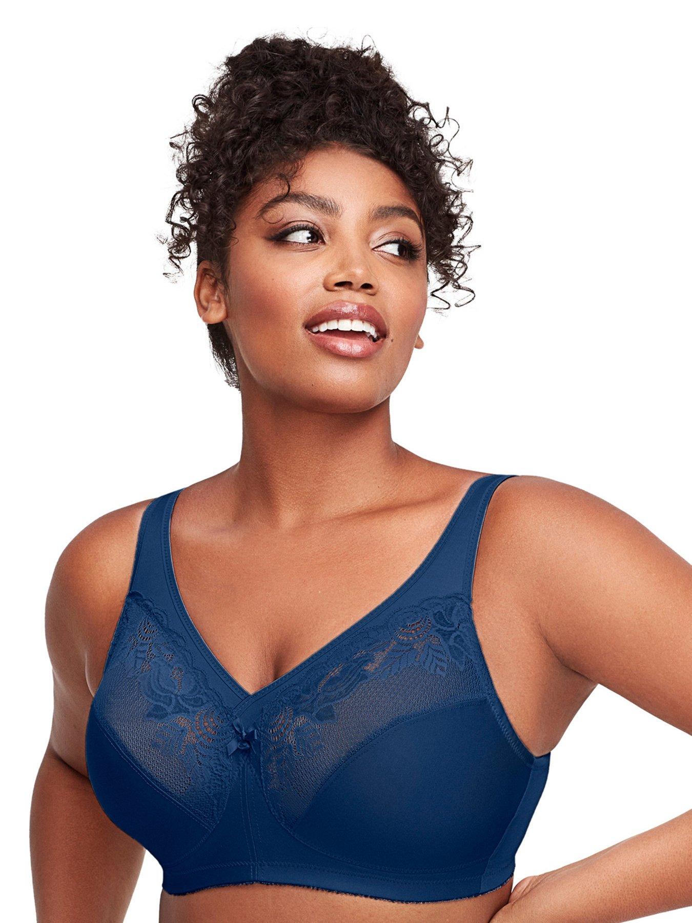 Glamorise Magiclift Non Wire Minimizer Bra - Blue