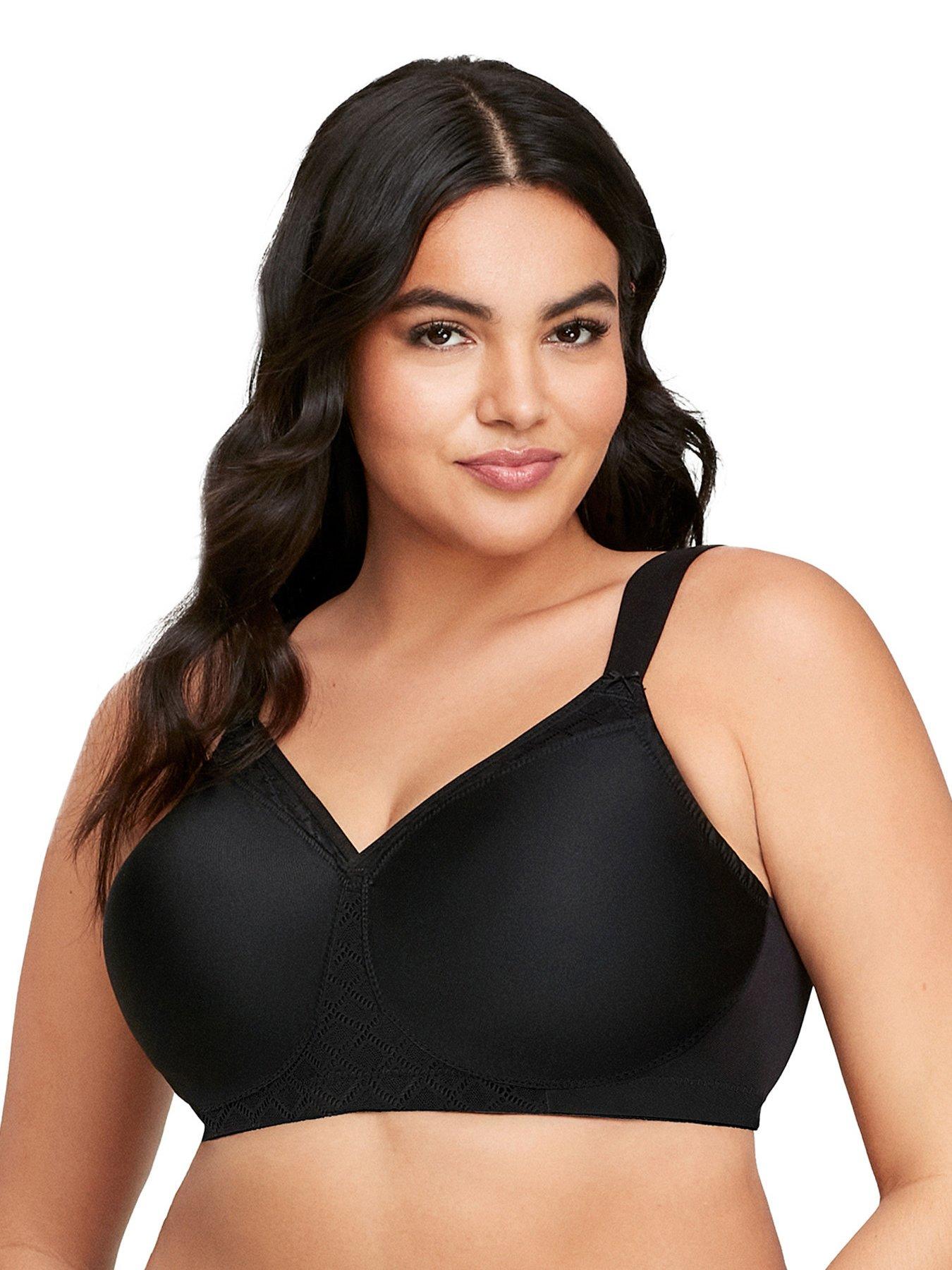 Image of Glamorise Magiclift Non Wire Seamless Support Tshirt Bra - Black