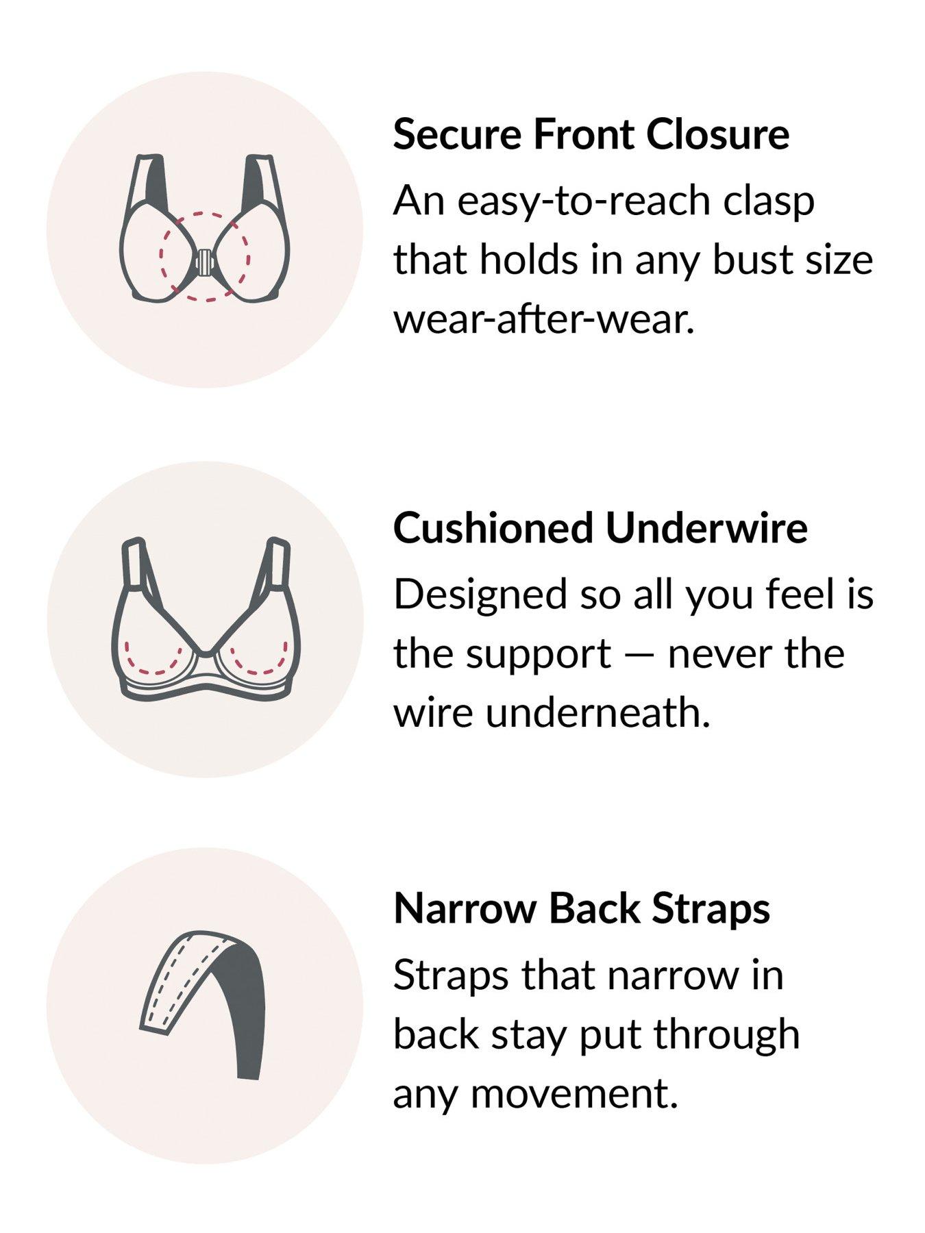 Image 6 of 6 of Glamorise Lacey T-back Front Close Wonderwire Bra - Plum