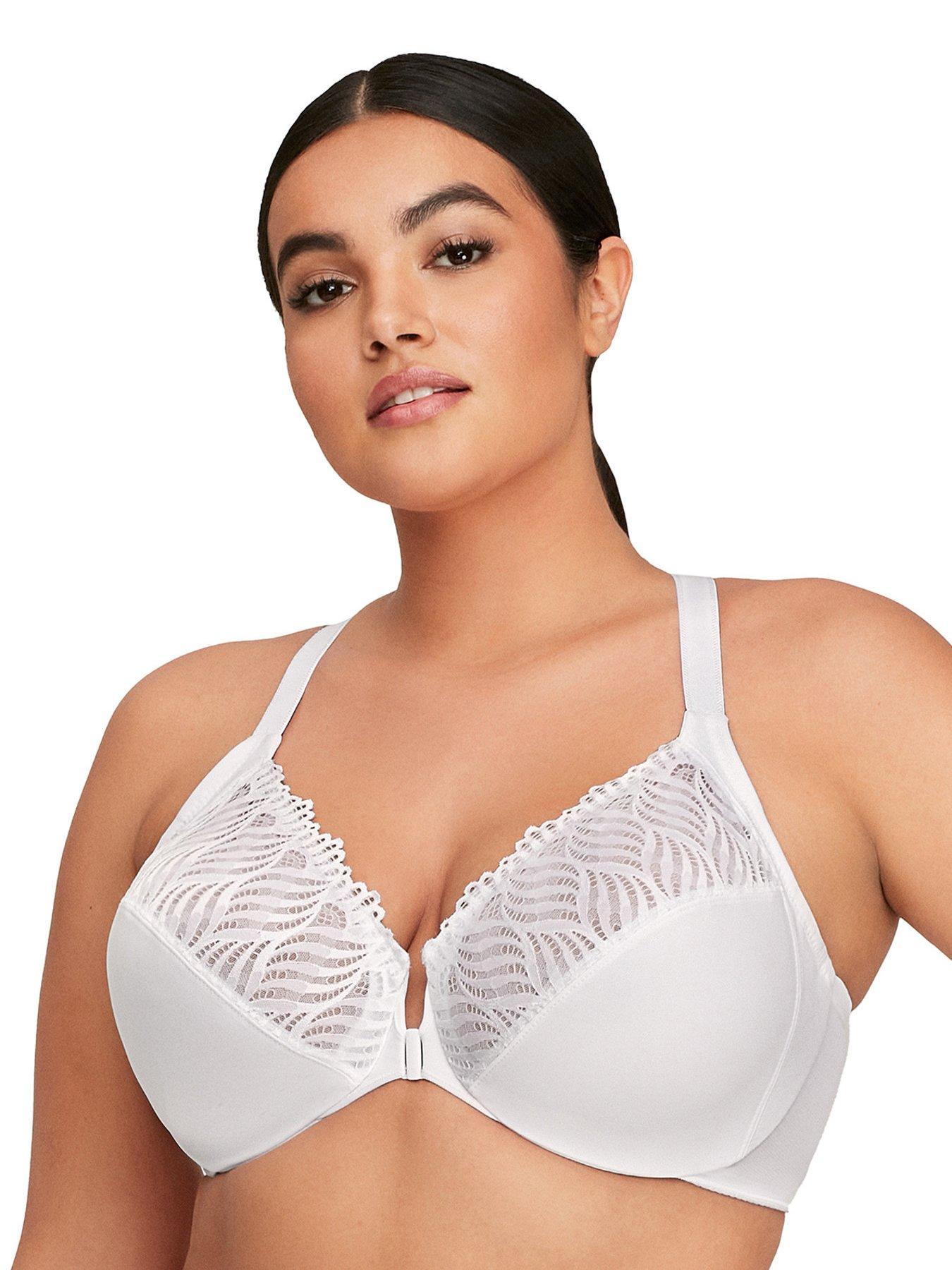 Glamorise Women's Demi-Wire Bra, White, 44D at  Women's