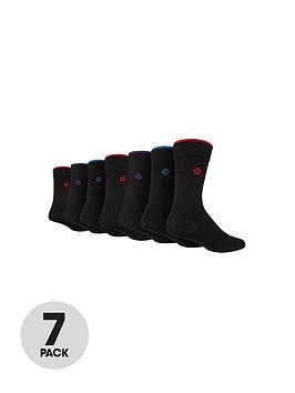 jeff banks 7pk plain socks - black