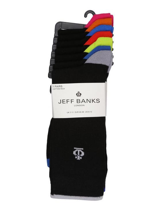 stillFront image of jeff-banks-7pk-plain-socks-black