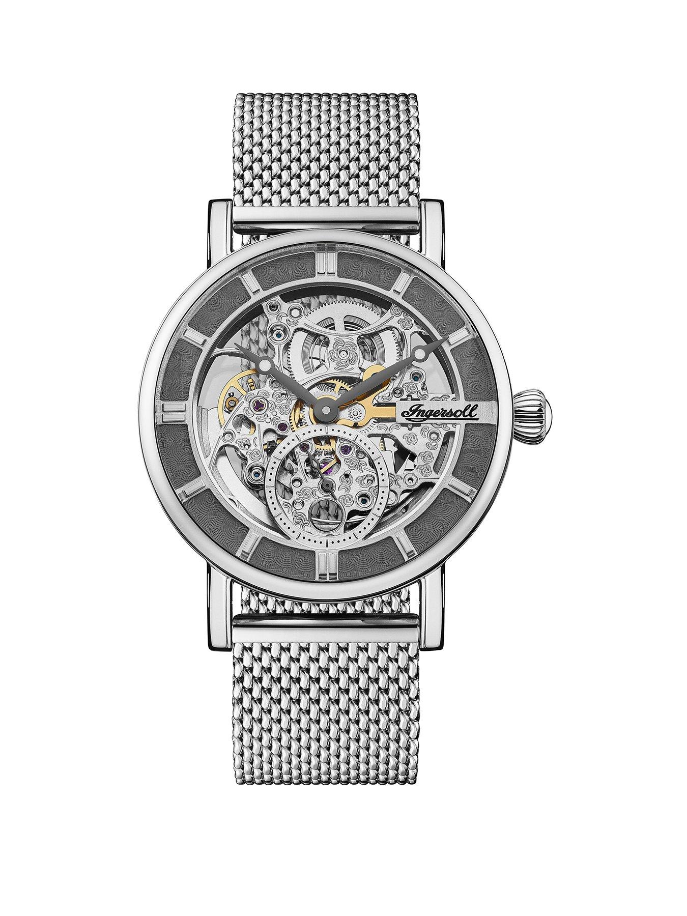 undefined The Herald Automatic Watch with a Grey Dial and a Silver Stainless Steel Strap - I00405B
