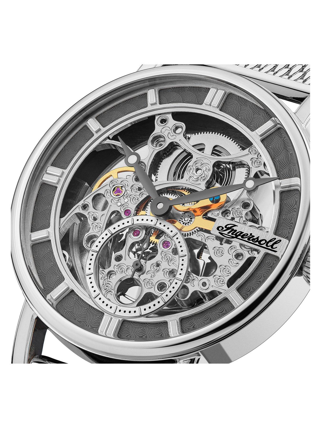 Image 3 of 5 of Ingersoll The Herald Automatic Watch with a Grey Dial and a Silver Stainless Steel Strap - I00405B