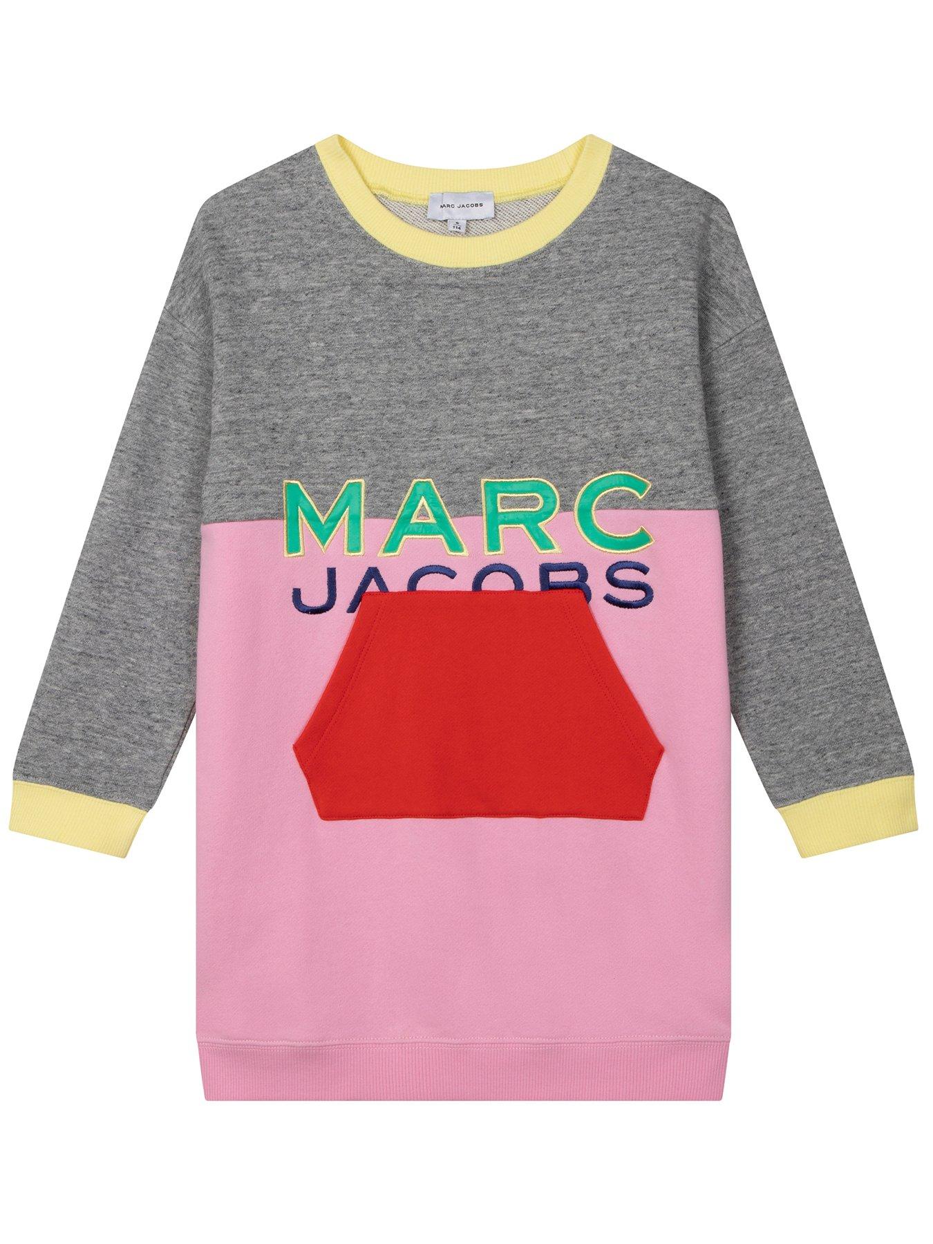 Kids Long Sleeved Logo Dress - Grey/Pink