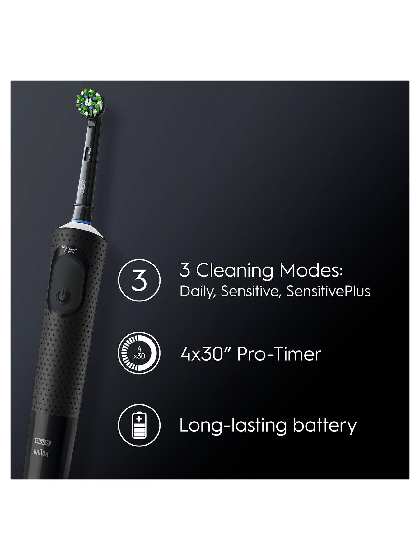 Oral-B Vitality Pro Electric Rechargeable Toothbrush with 2 Brush Heads,  Black