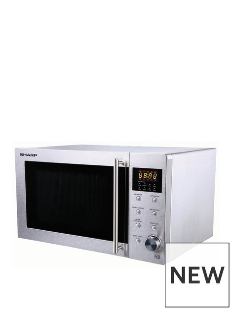sharp-r28stm-23-litre-800w-solo-stainless-steel-microwave