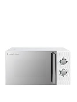 Product photograph of Russell Hobbs Rhmm715 Honeycomb 17 Litre White Manual Microwave from very.co.uk
