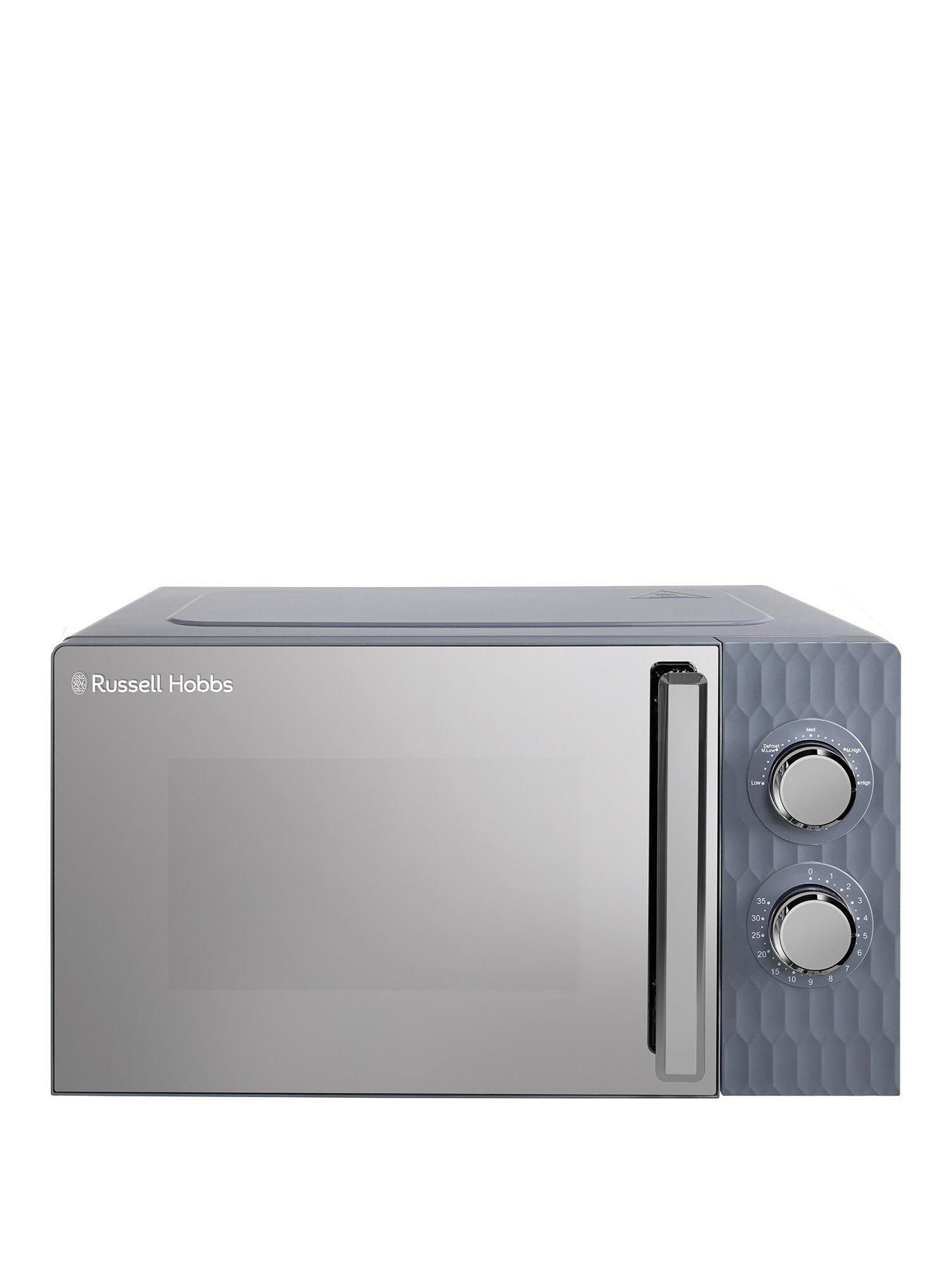 Product photograph of Russell Hobbs Rhmm715g Honeycomb 17 Litre Grey Manual Microwave from very.co.uk