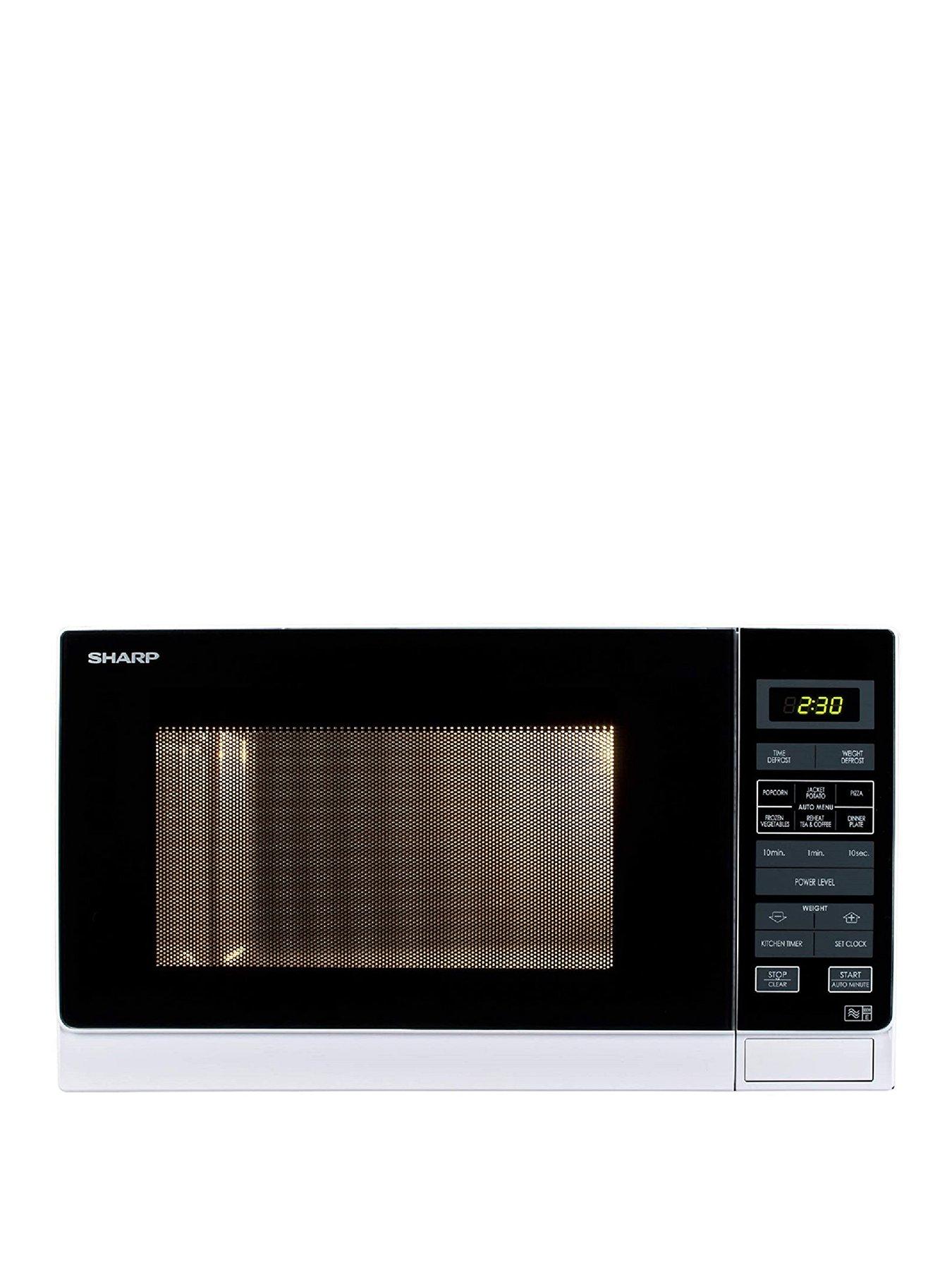 Product photograph of Sharp R372wm 25 Litre 900w Solo Microwave - White from very.co.uk