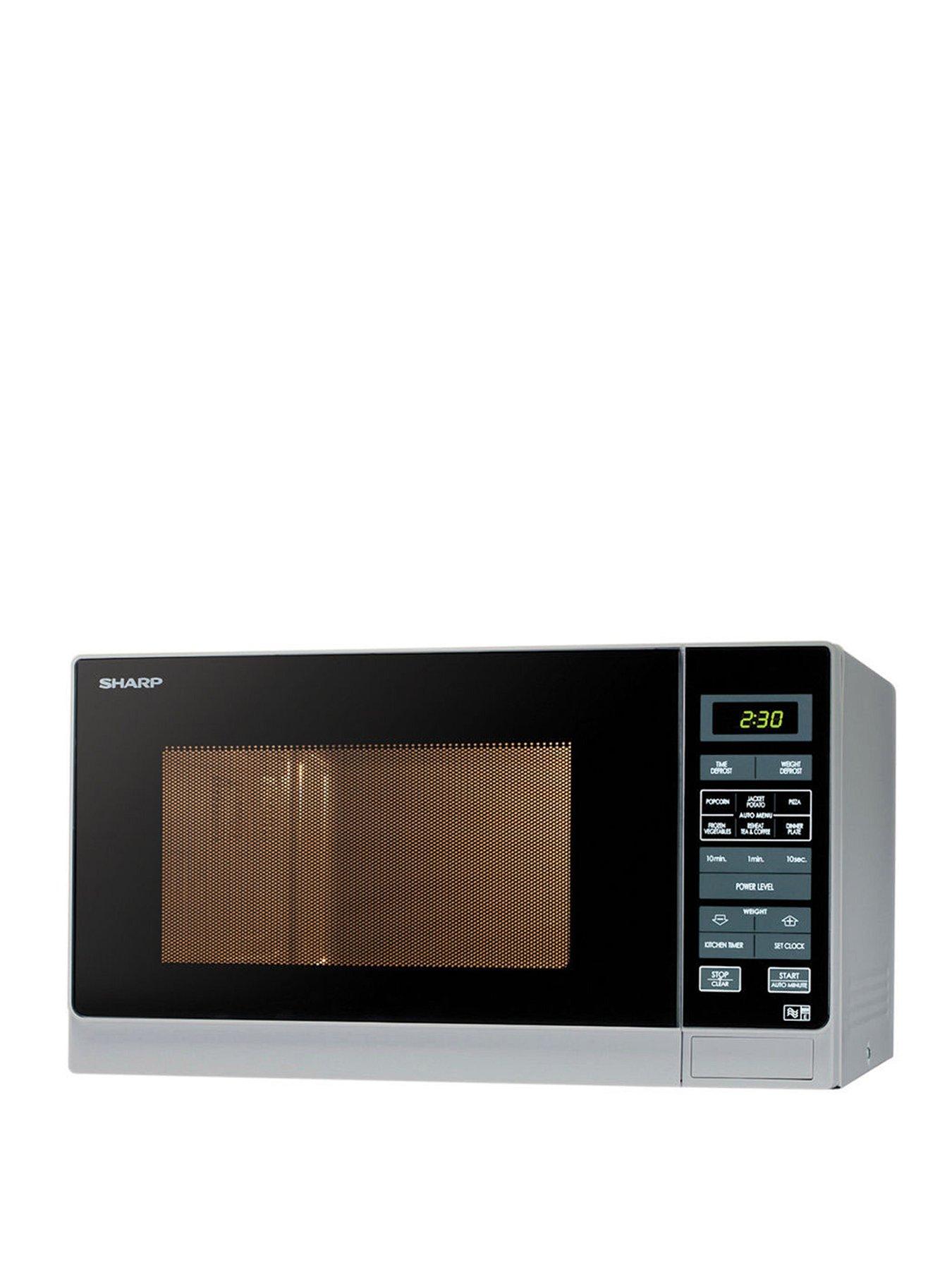 Product photograph of Sharp R372slm 25-litre 900w Solo Microwave - Silver from very.co.uk