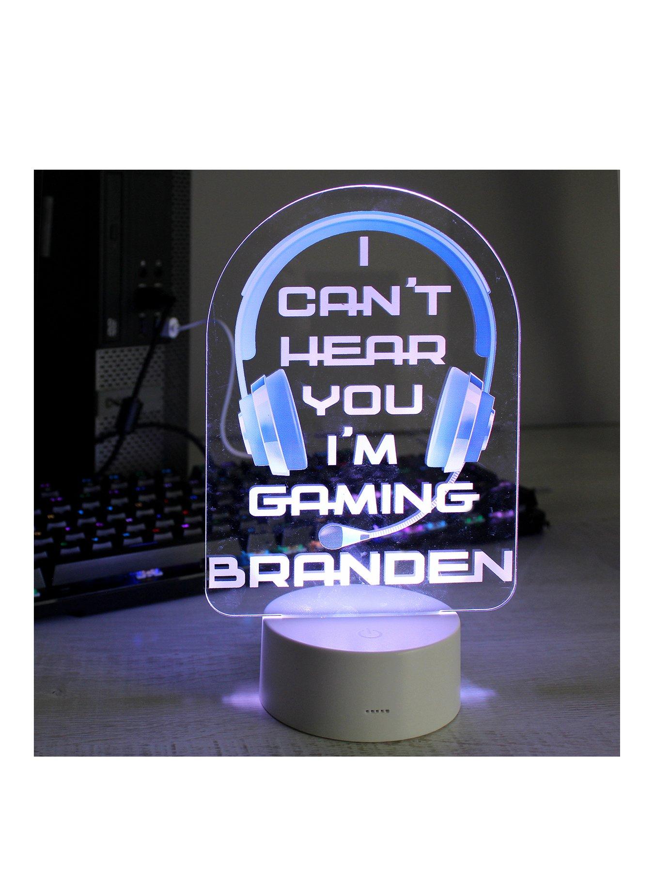 Product photograph of The Personalised Memento Company Printed Led Light - Gaming Boys from very.co.uk