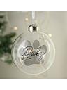 Image thumbnail 2 of 3 of The Personalised Memento Company Pawprint Glass Bauble
