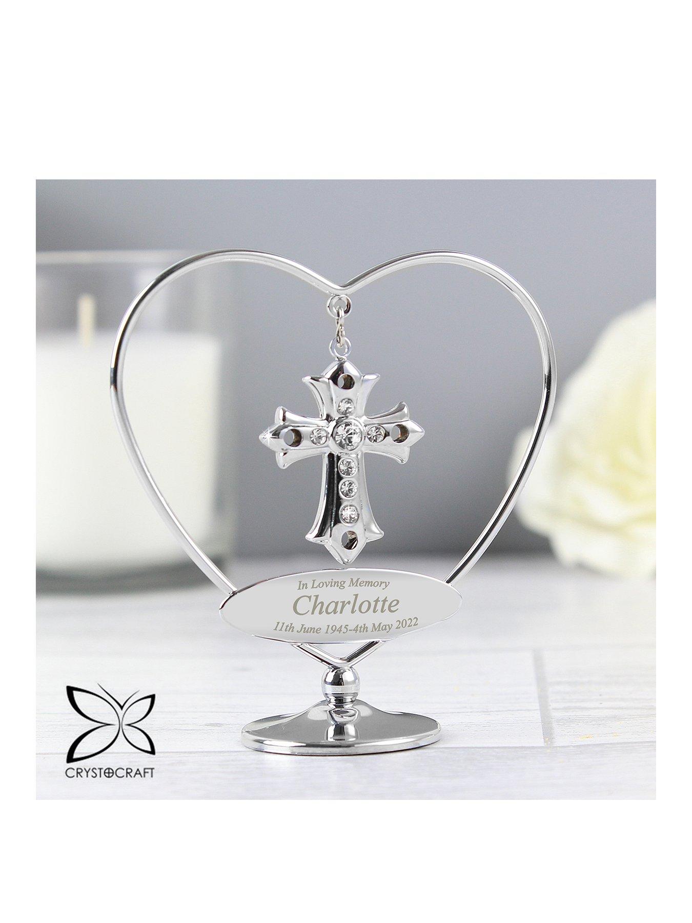 Product photograph of The Personalised Memento Company Personalised In Loving Memory Crystocraft Cross from very.co.uk