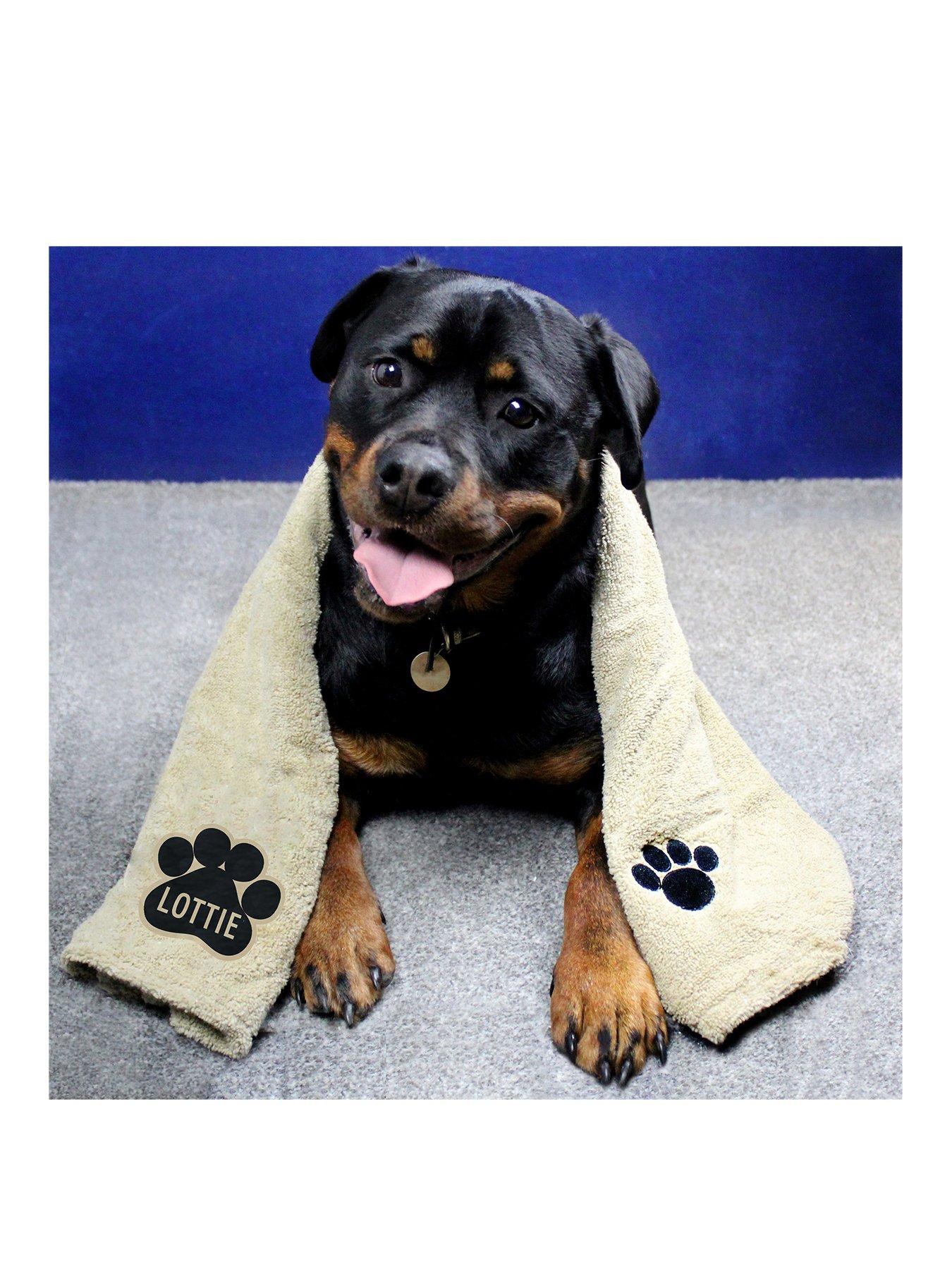 Product photograph of The Personalised Memento Company Personalised Paw Pet Towel from very.co.uk