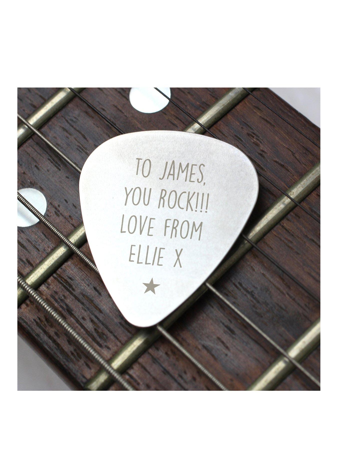 Product photograph of The Personalised Memento Company Free Text Personalised Ss Plectrum from very.co.uk