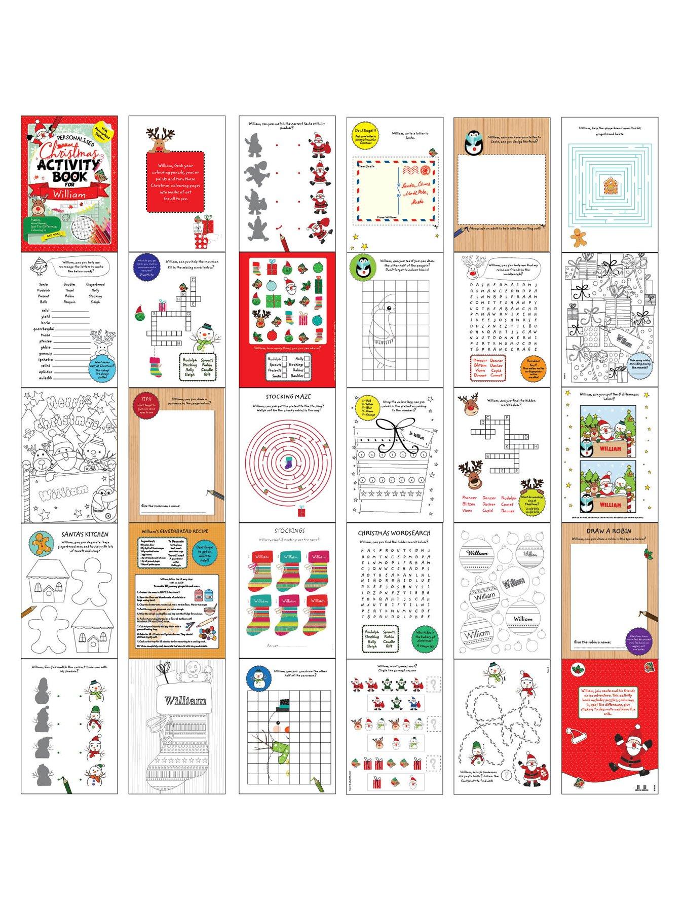 Image 4 of 4 of The Personalised Memento Company Christmas Activity Book