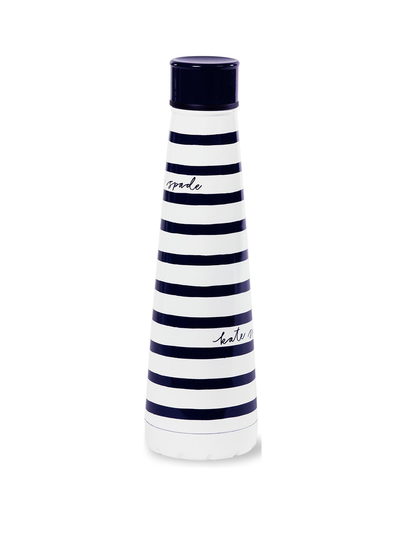 Product photograph of Kate Spade New York Stainless Steel Water Bottle Navy Painted Stripe from very.co.uk
